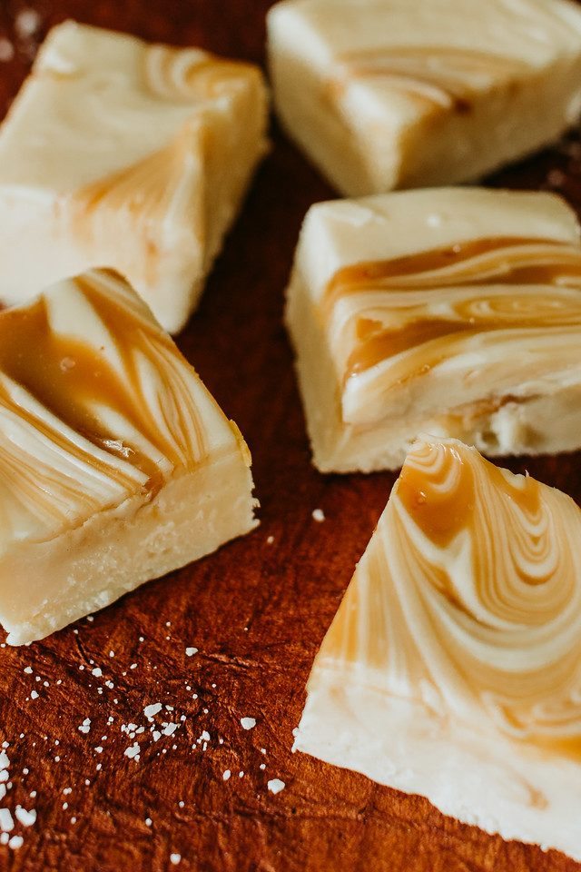 Bourbon sea salt caramel fudge